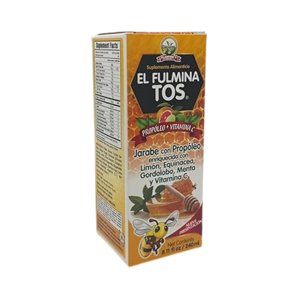 Plantimex, EL FULMINA TOS Propolis Syrup enriched with Garlic, Onion, Bee Honey, Lemon, Eucalyptus, Echinace, Great Mullein and Mint 8.11 fl oz