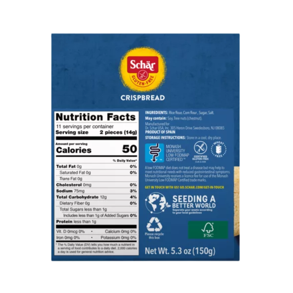 Schär Gluten free, CrispBread Thin & Crispy, 5.3 oz (150 g)