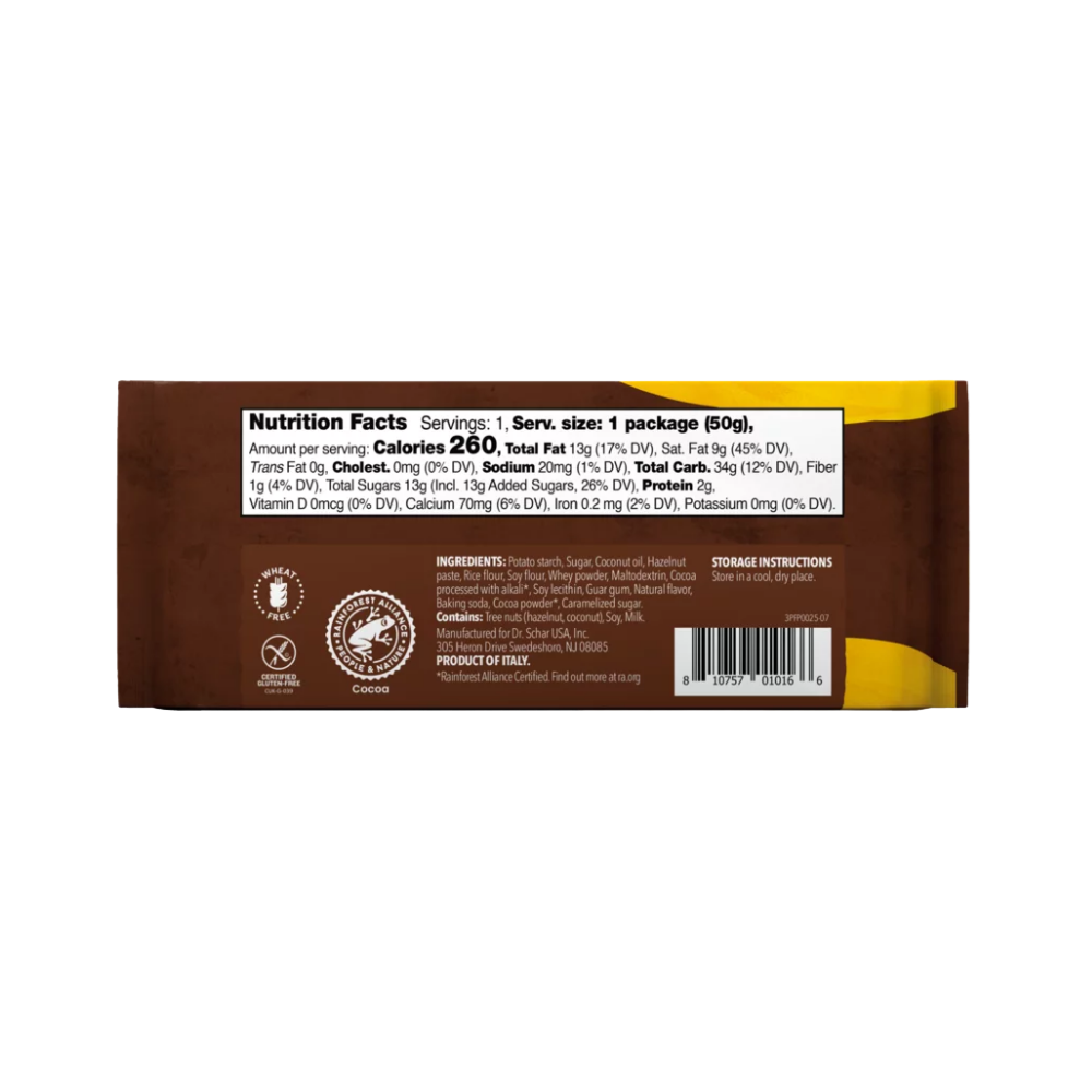 Schär Gluten free, Hazelnut Wafers, 1.8oz (50g)