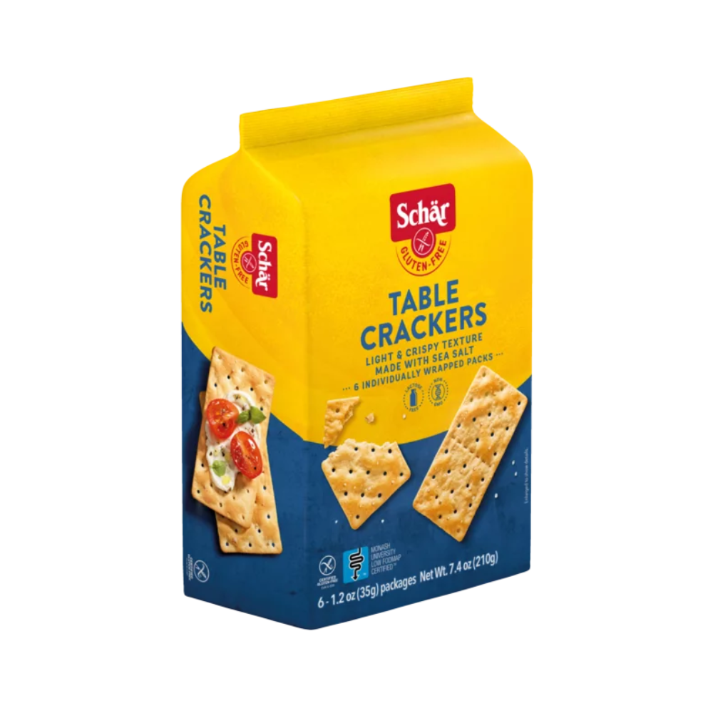 Schär Gluten free, Table Crackers Light and Crisp, Gluten-Free Table Crackers, 6 - 1.2 oz (35g) packages Net WT 7.4 oz (210g)