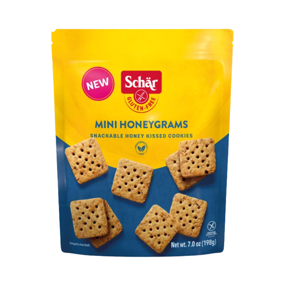 Schär, Mini honeygrams, stackable honey kissed cookies, 7.0 oz