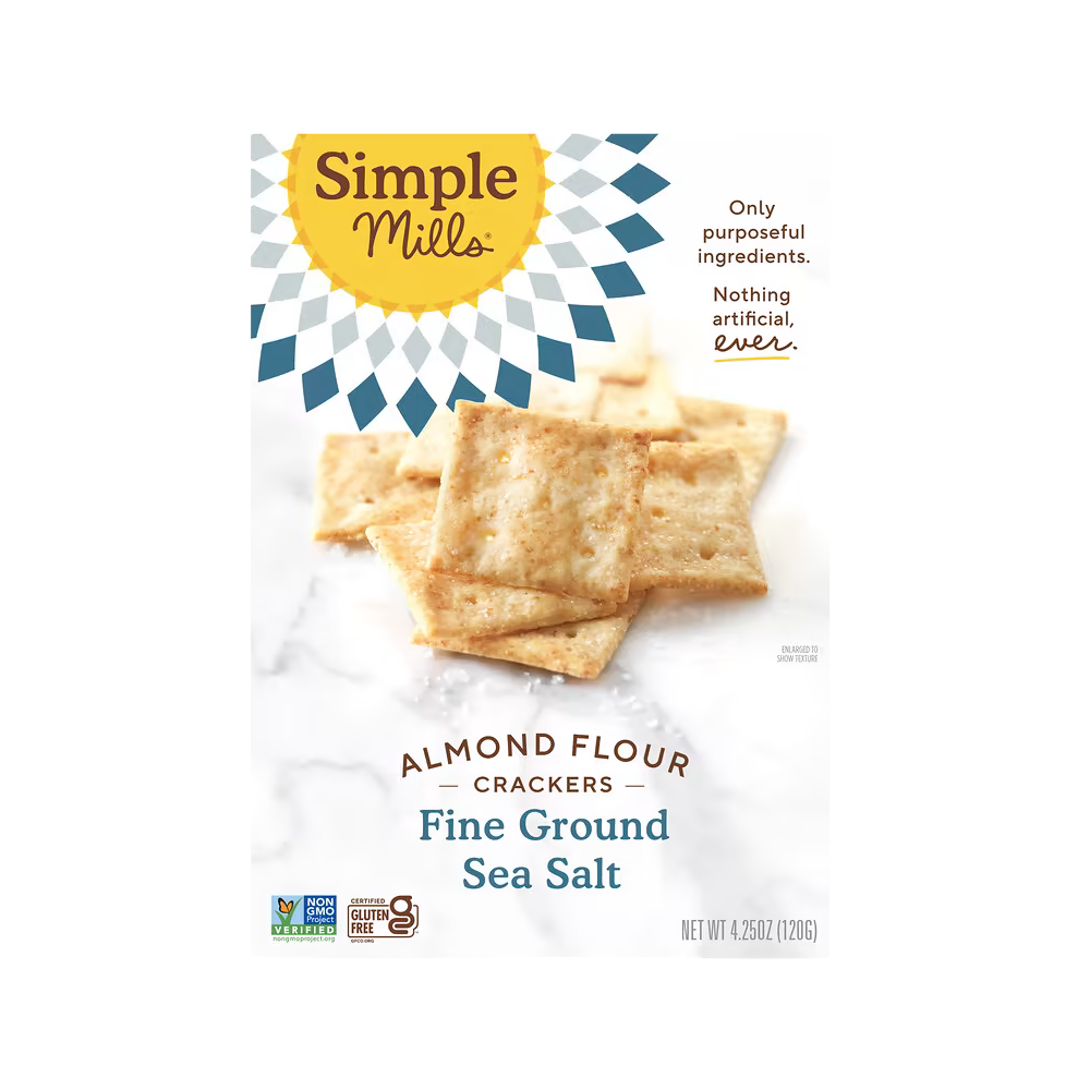 Simple Mills, Almond flour crackers, Fine ground sea salt, 4.25 (120 g)