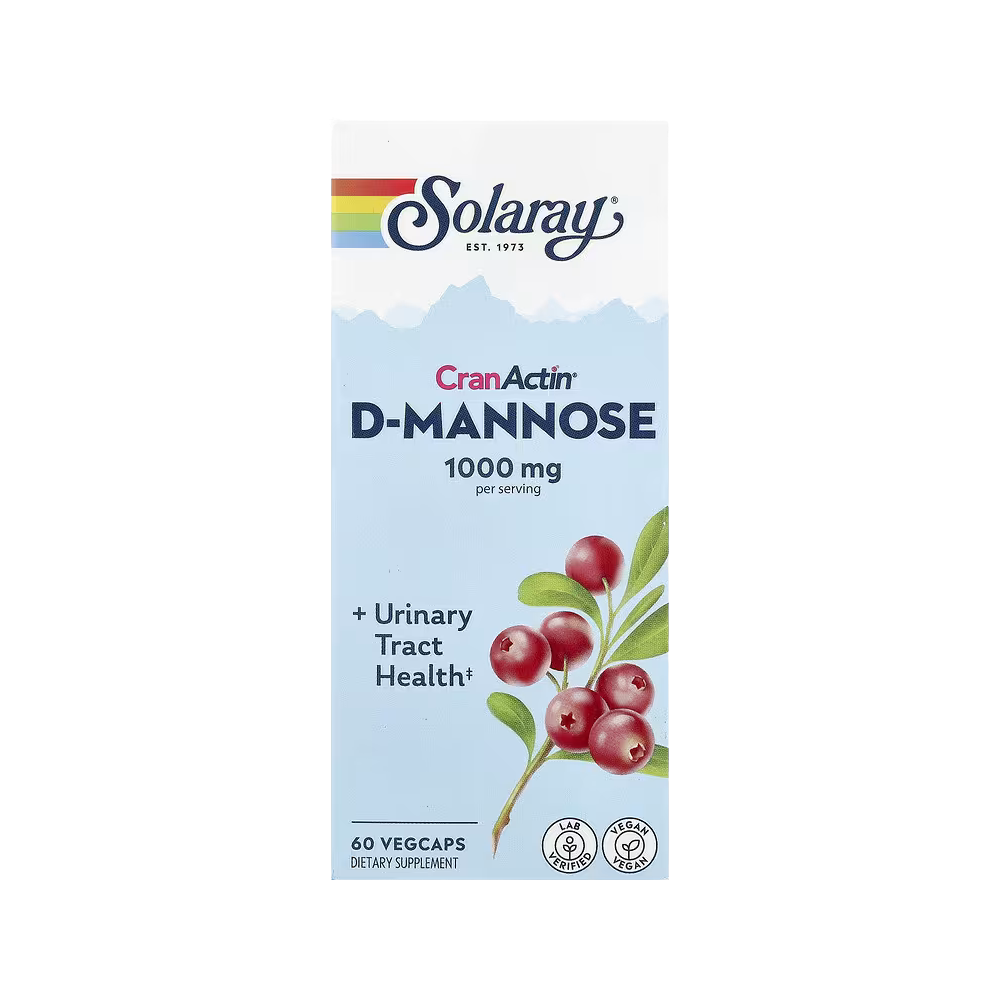 Solaray, CranActin, D-Mannose 1,000mg per serving, 60 vegetarian capsules