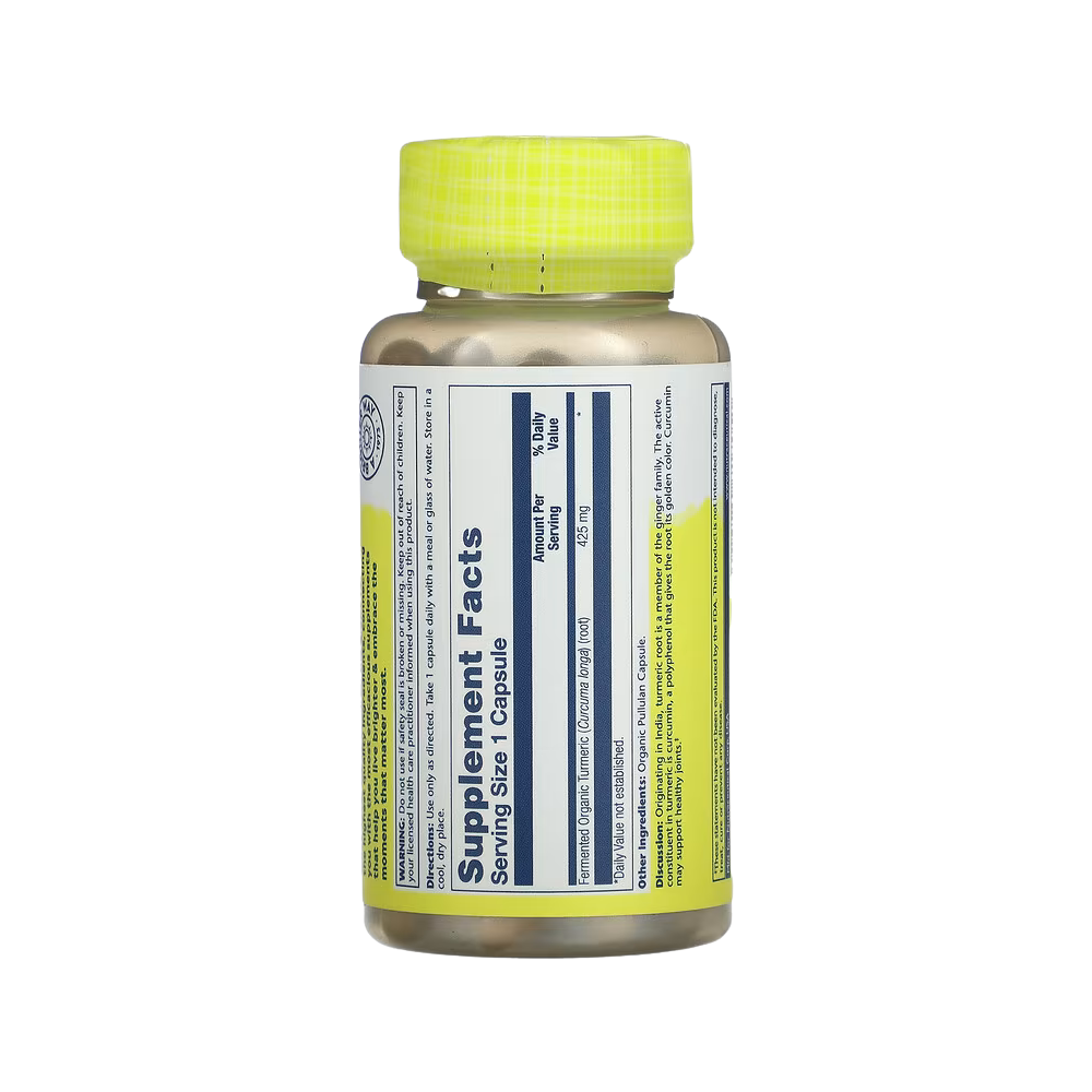 Solaray, Fermented, Organic, Turmeric, 425mg, 100 vegetarian capsules