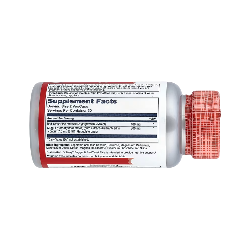 Solaray, Guggul, Red Yeast Rice, 60 VegCaps