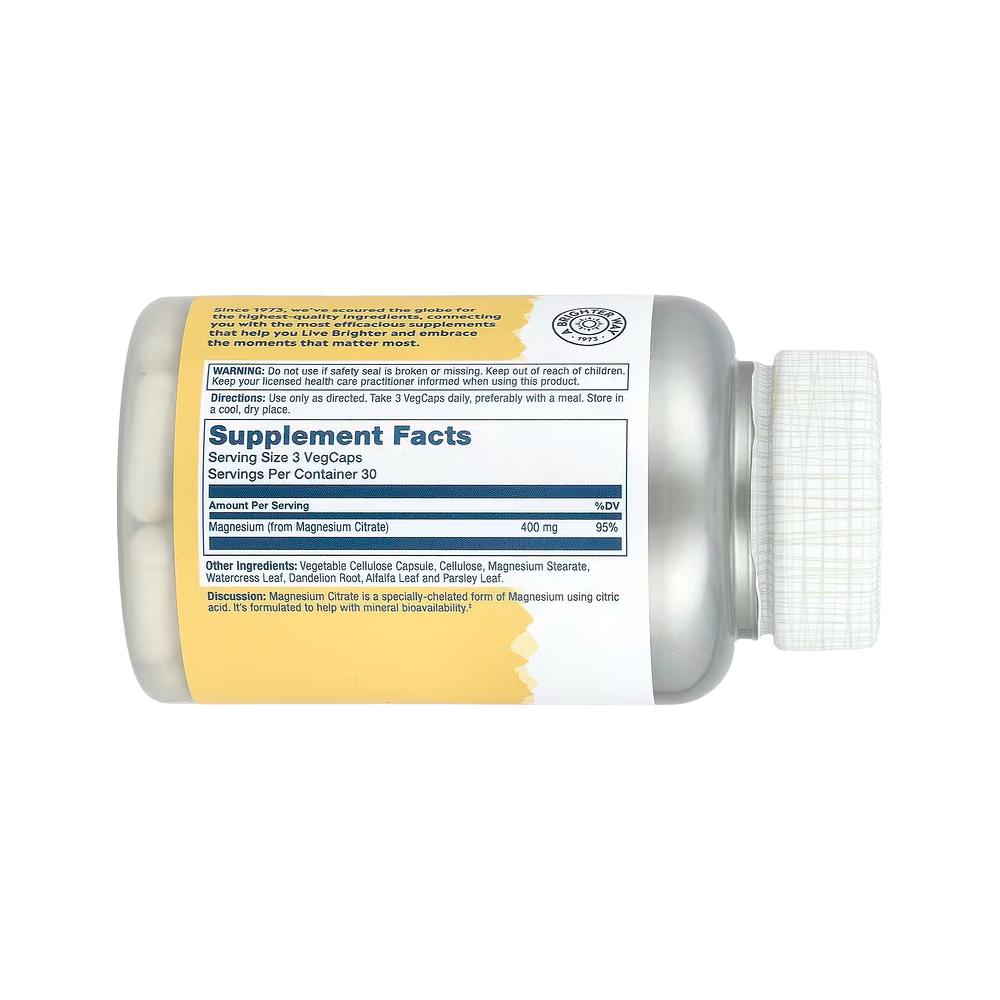 Solaray, Magnesium Citrate 400mg, 90 capsules