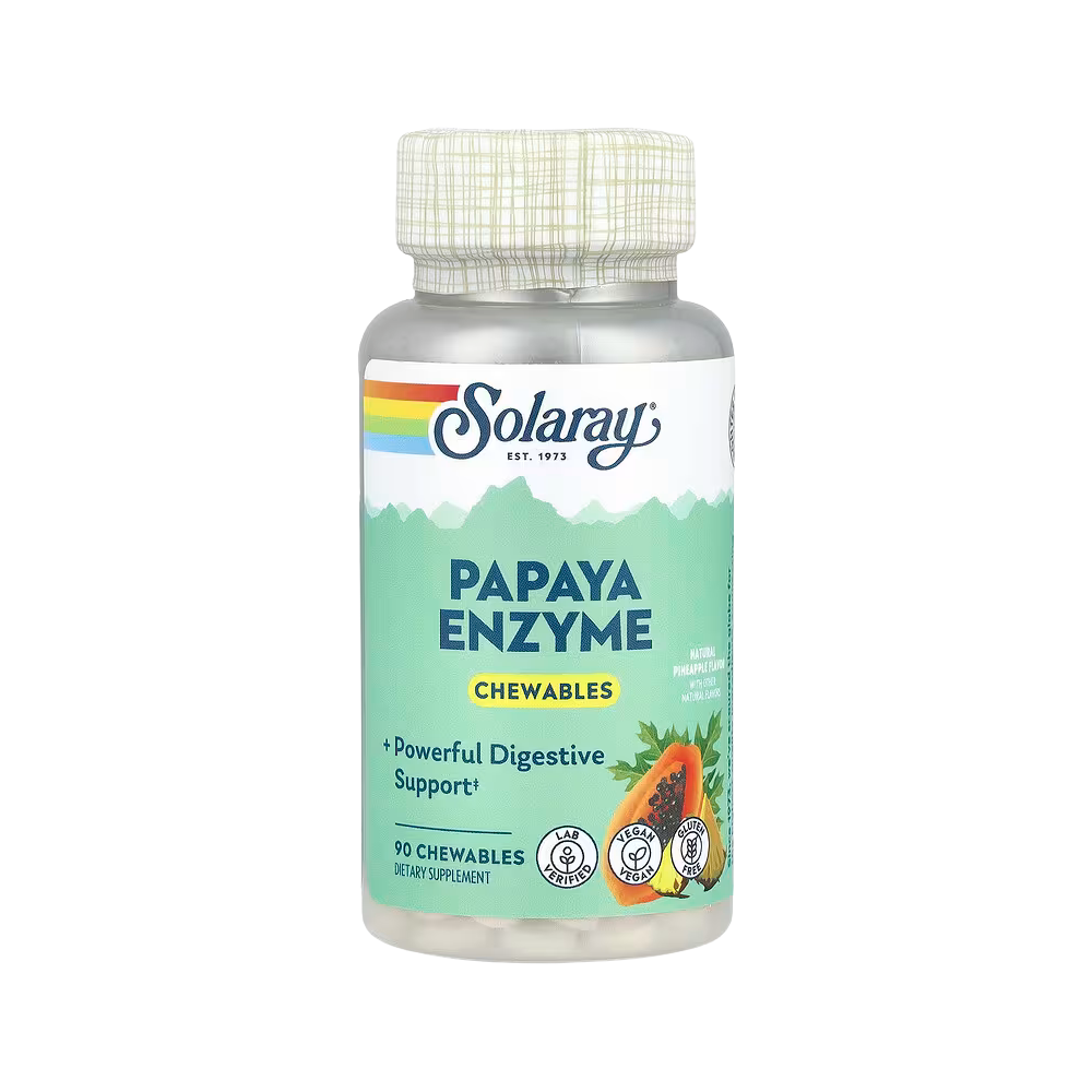 Solaray, Papaya Enzyme, Natural Pineapple, 90 Chewables