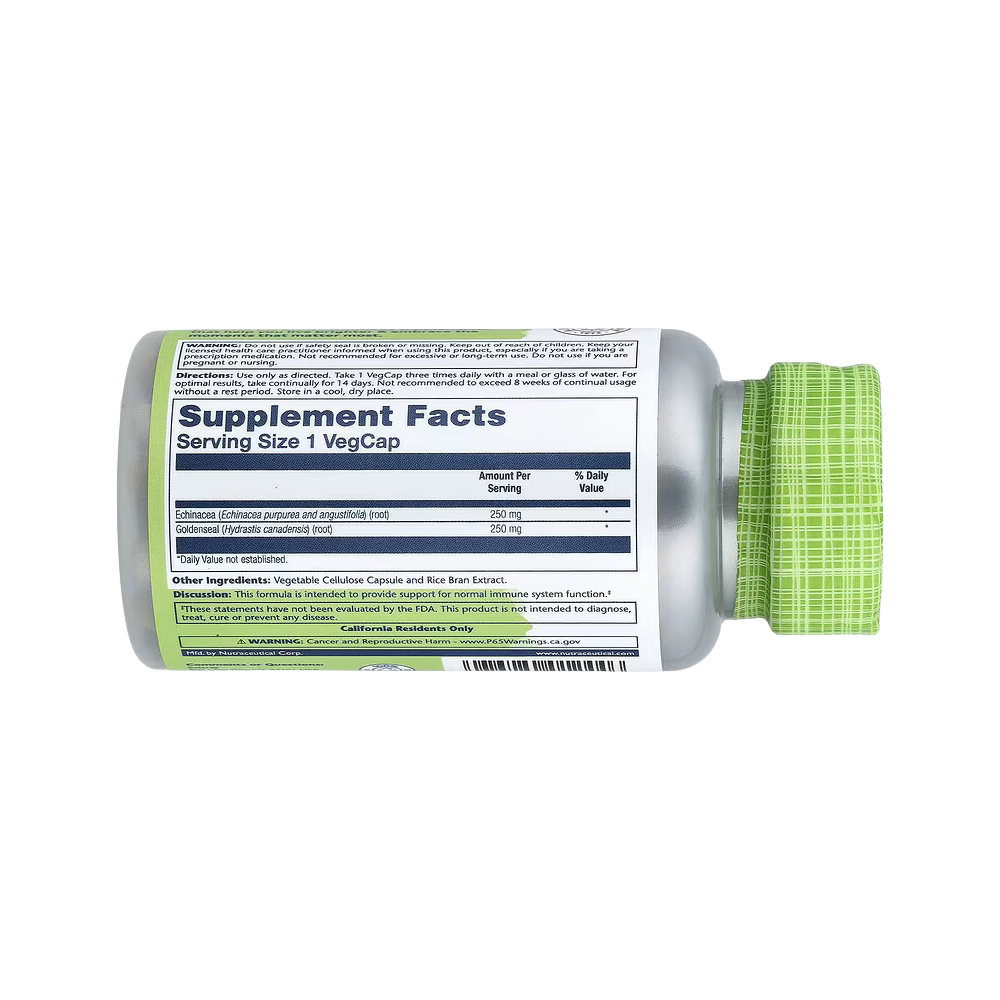 Solaray, True Herbs, Echinacea Goldenseal, 100 VegCaps