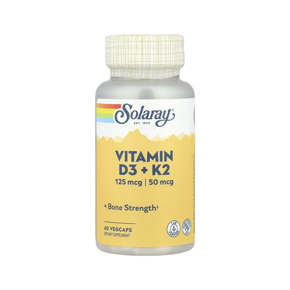Solaray, Vitamin D3 + K2, 60 VegCaps