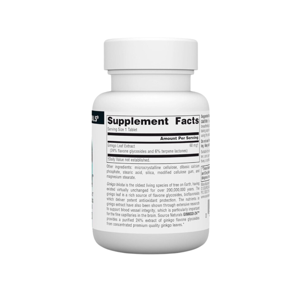 Source Natural, Ginkgo Biloba 60mg, 60 tablets