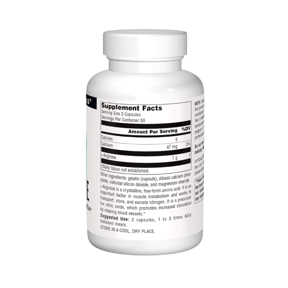 Source Natural, L-Arginine,  500mg, 50 capsules