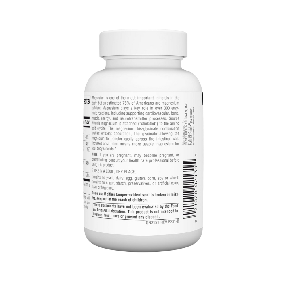 Source Natural, Magnesium Bis- Glycinate, 60 tablets