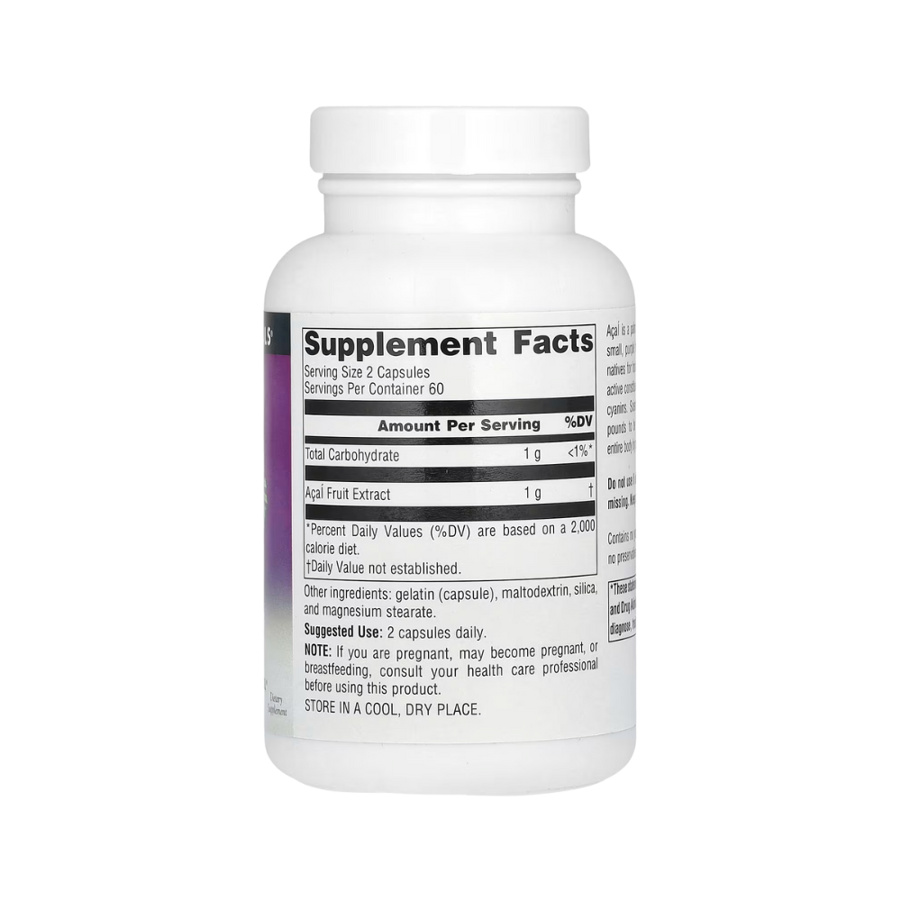 Source Naturals, Acai Extract 500mg, 60 Capsules