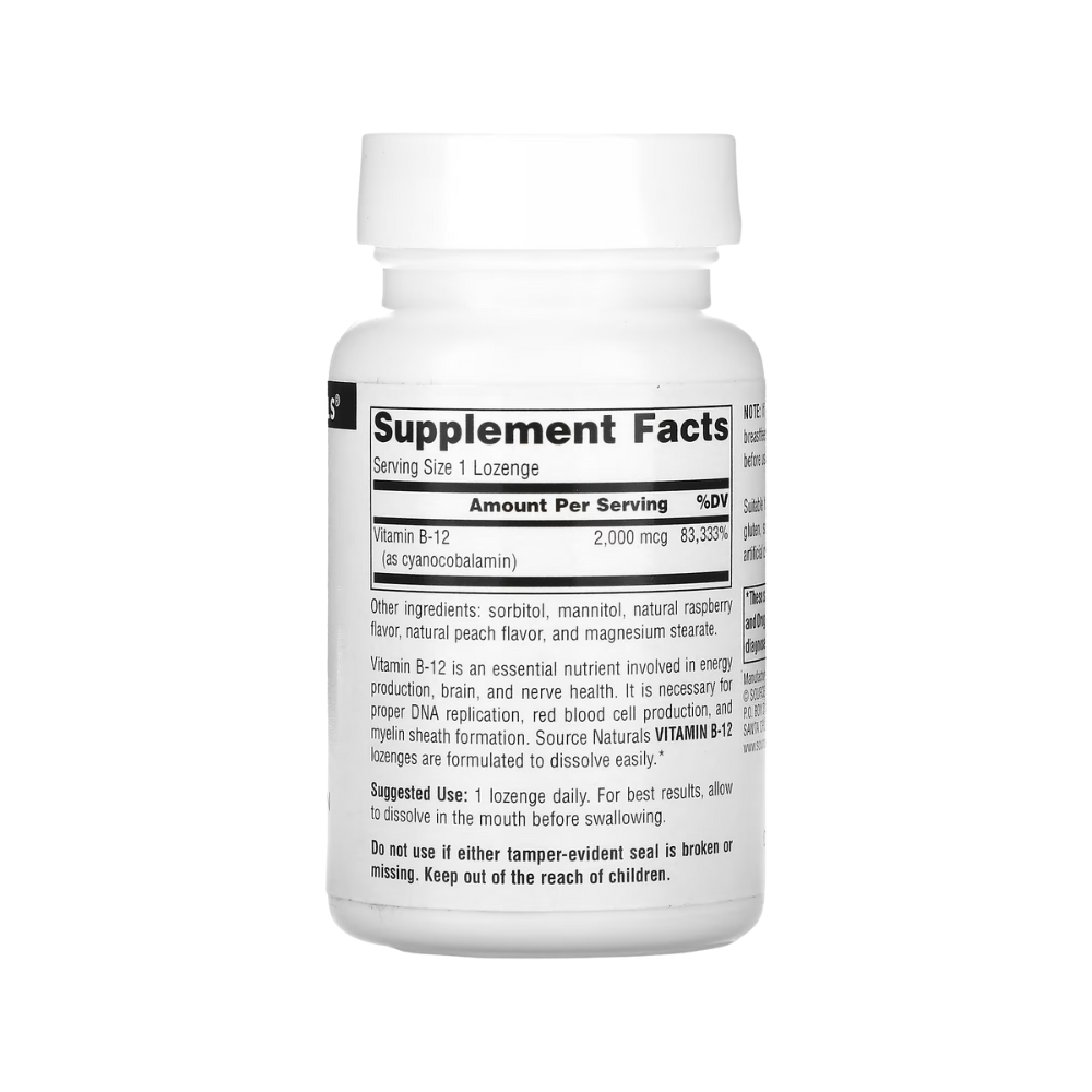 Source Naturals, B-12 (2,000 mcg), 50 Lozenges