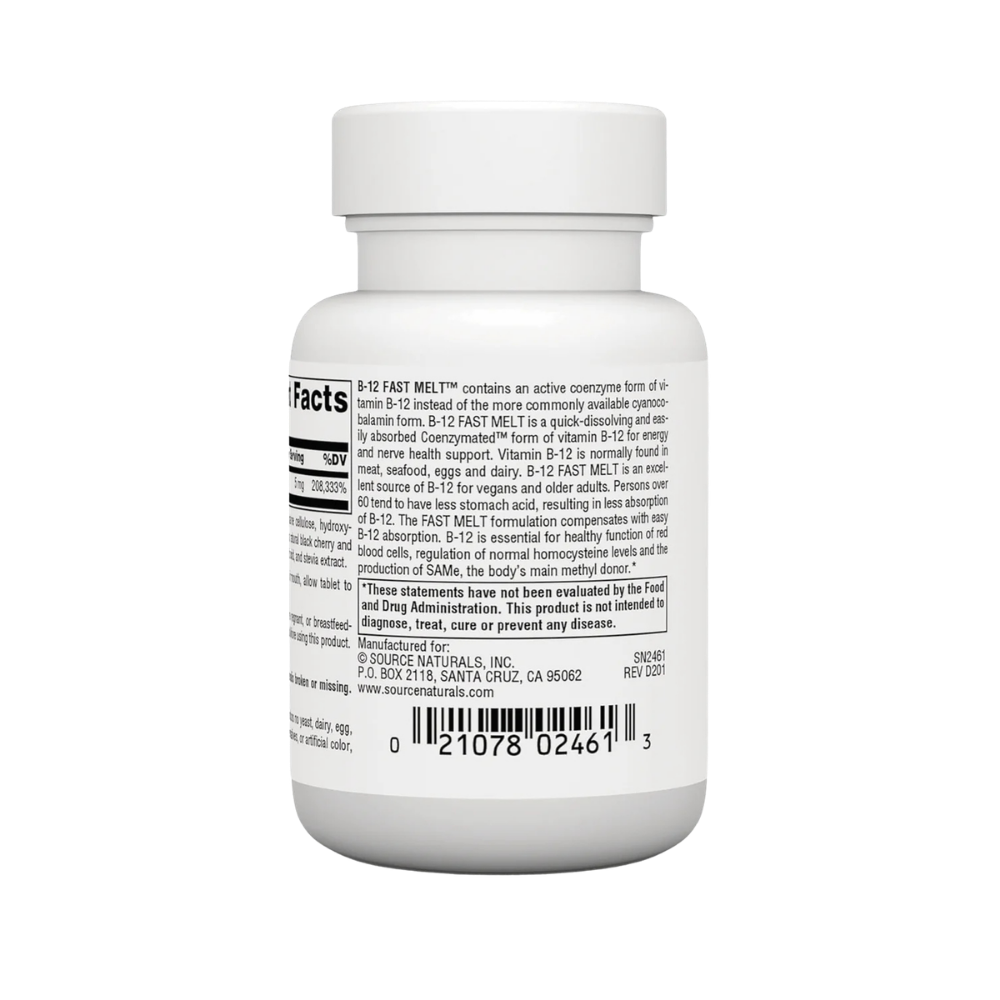 Source Naturals, B-12 Fast Melt, 5mg, 30 Tablets
