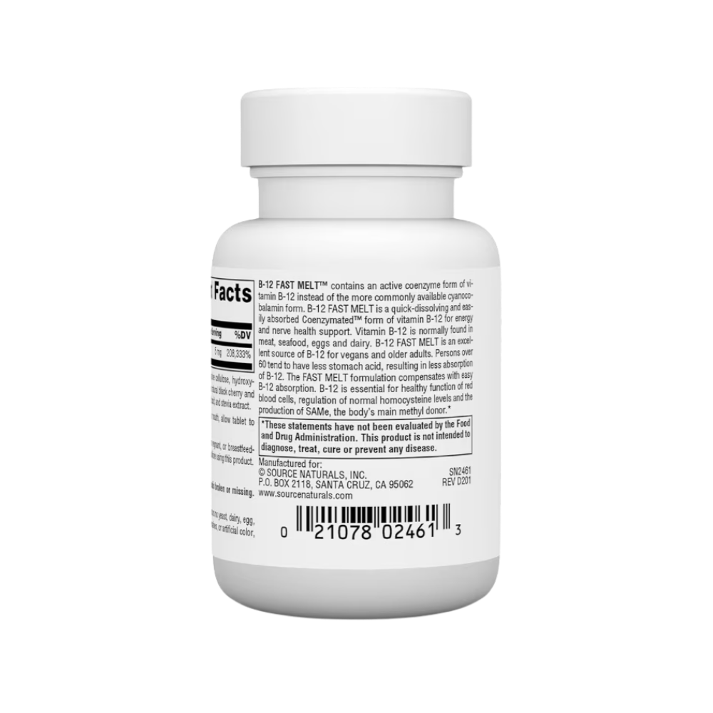 Source Naturals, B-12 Fast Melt, 5mg, 30 tablets