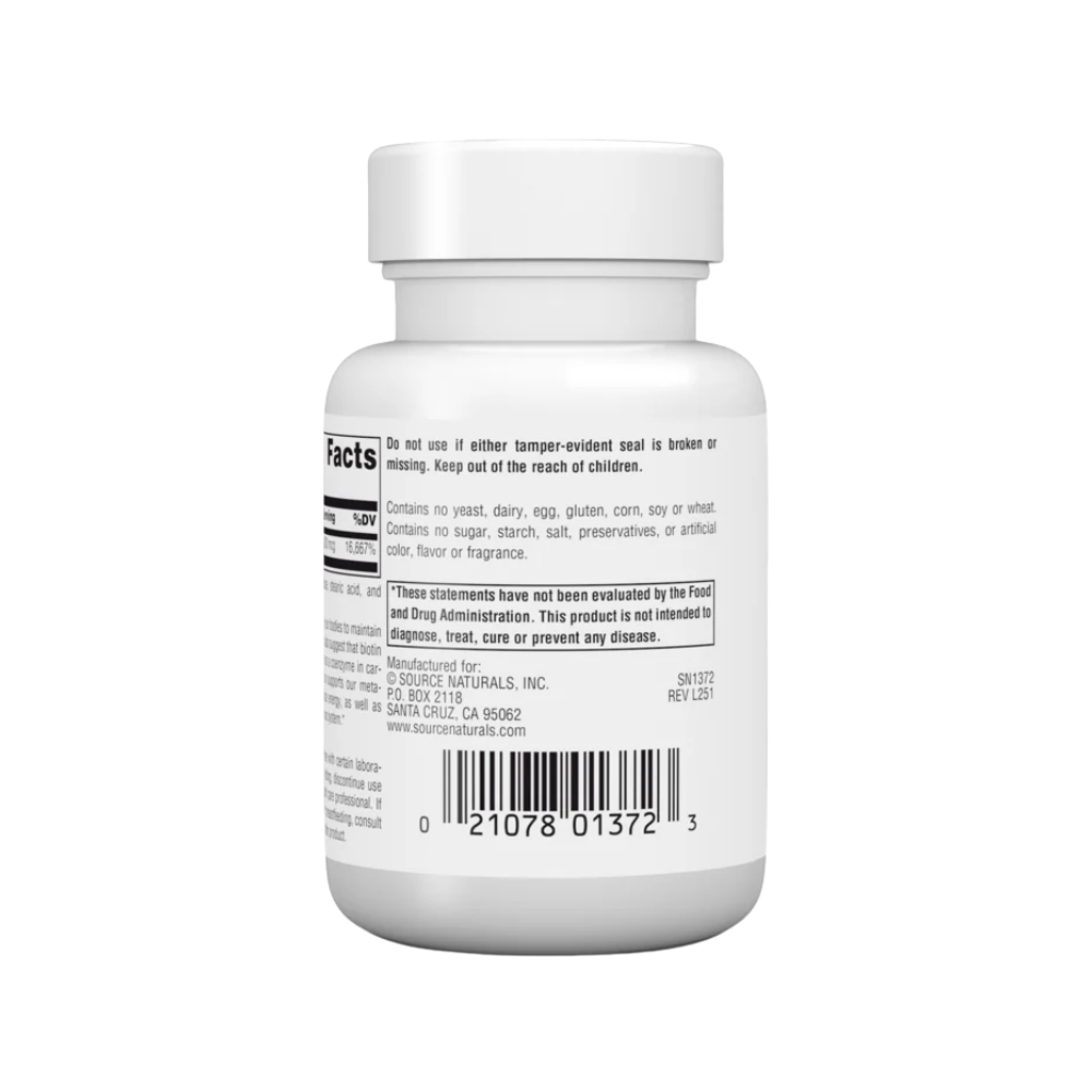 Source Naturals, Biotin, 10,000mcg, 60 Tablets