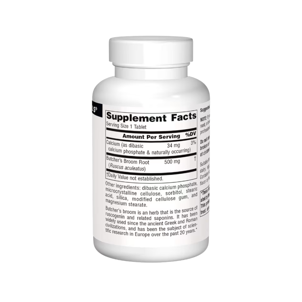 Source Naturals, Butcher's Broom, 500mg, 100 Tablets