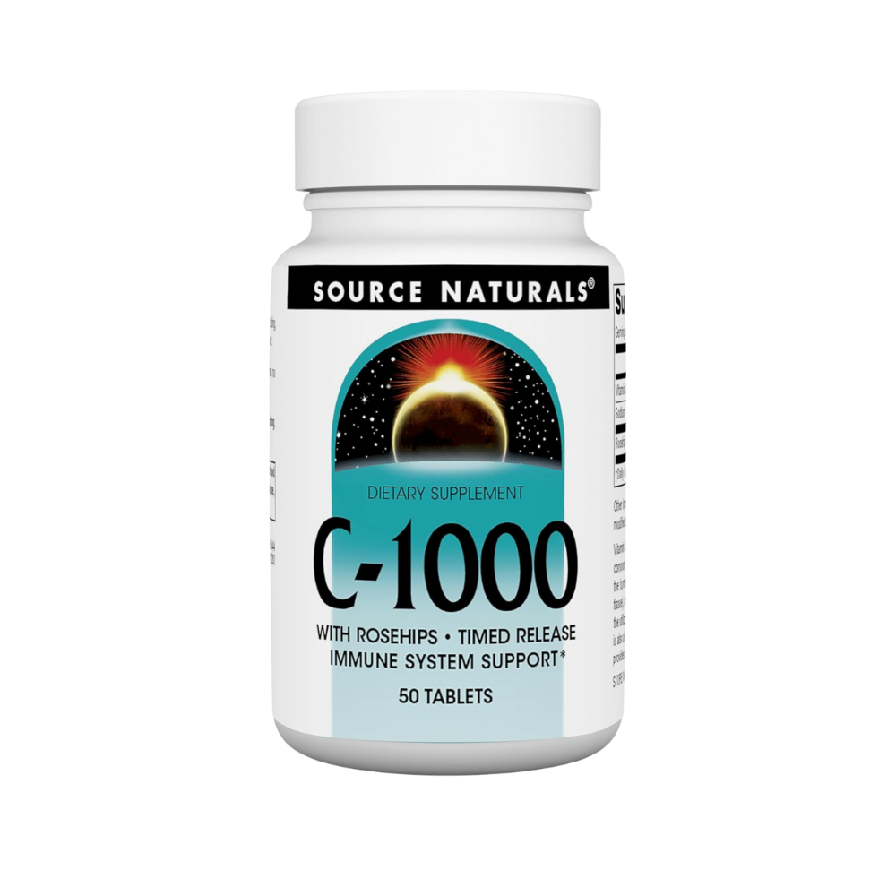 Source Naturals, C-1000 with Rose HIPS 1000 mg for Immune System Support, 50 Time Release Tablets
