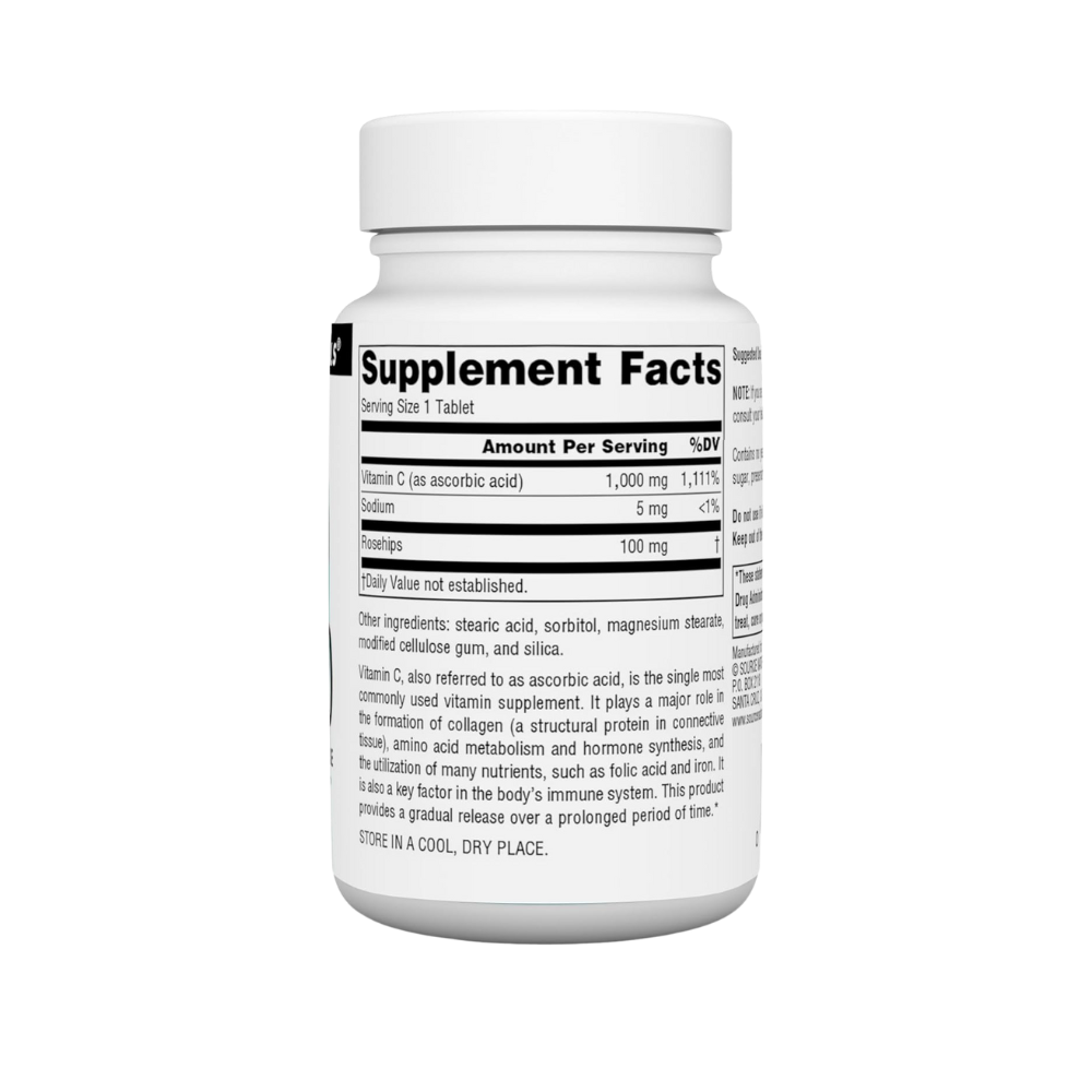 Source Naturals, C-1000 with Rose HIPS 1000 mg for Immune System Support, 50 Time Release Tablets