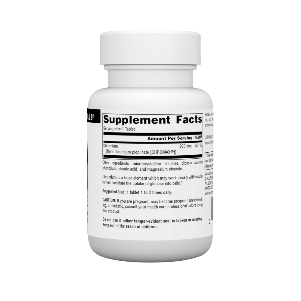 Source Naturals, Chromium Picolinate, Yeast Free Chromium, 200mcg, 60 Tablets