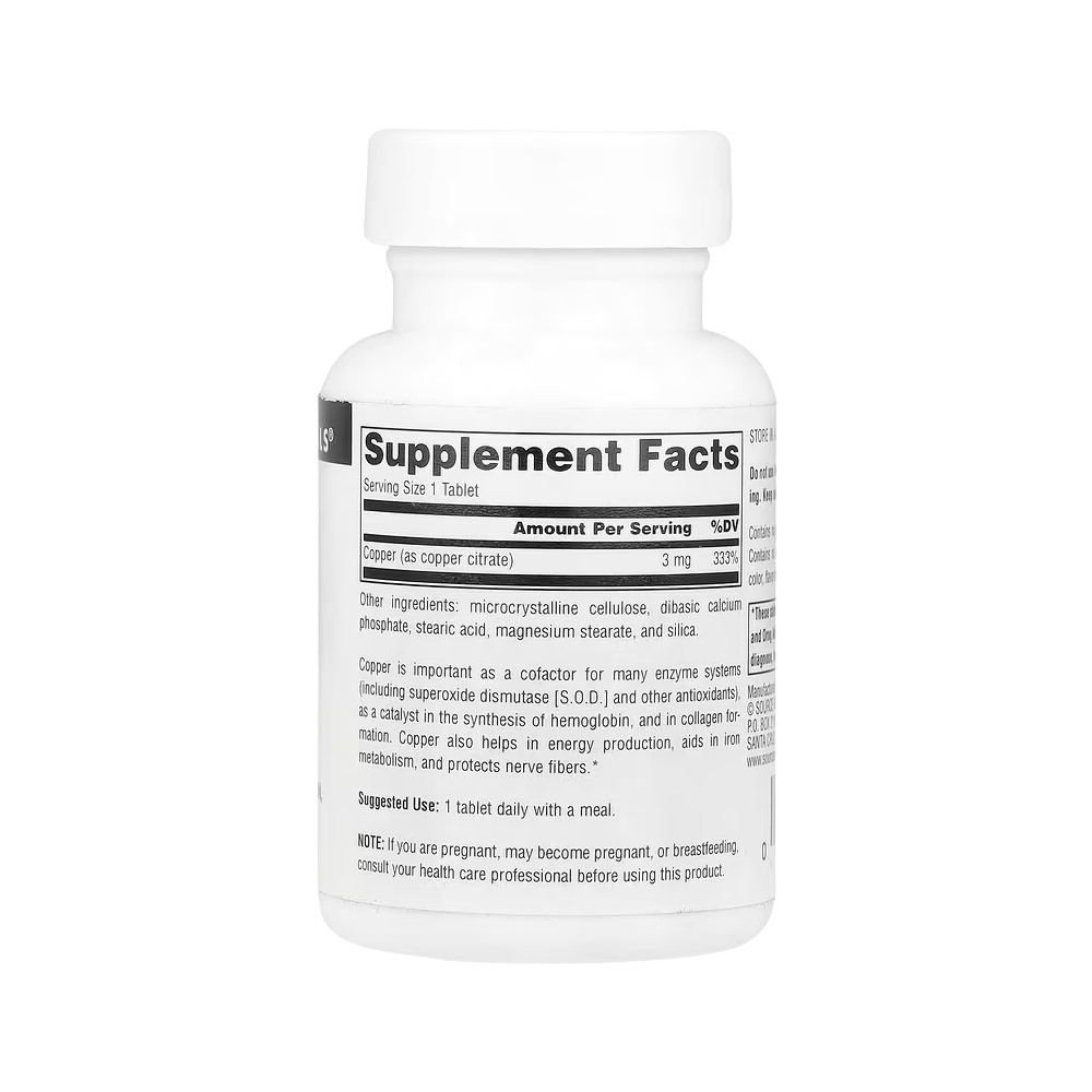 Source Naturals, Copper (3mg), 120 Tablets