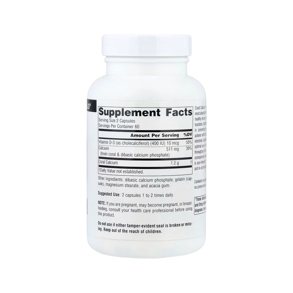 Source Naturals, Coral Calcium  (600mg per Capsule), 120 Capsules