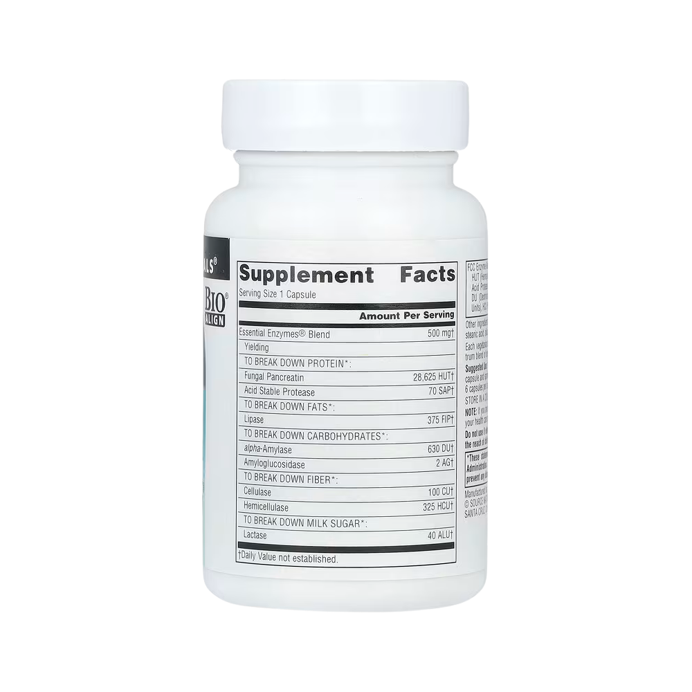 Source Naturals, Daily Essential Enzymes®, 500 mg, 60 Vegetarian Capsules