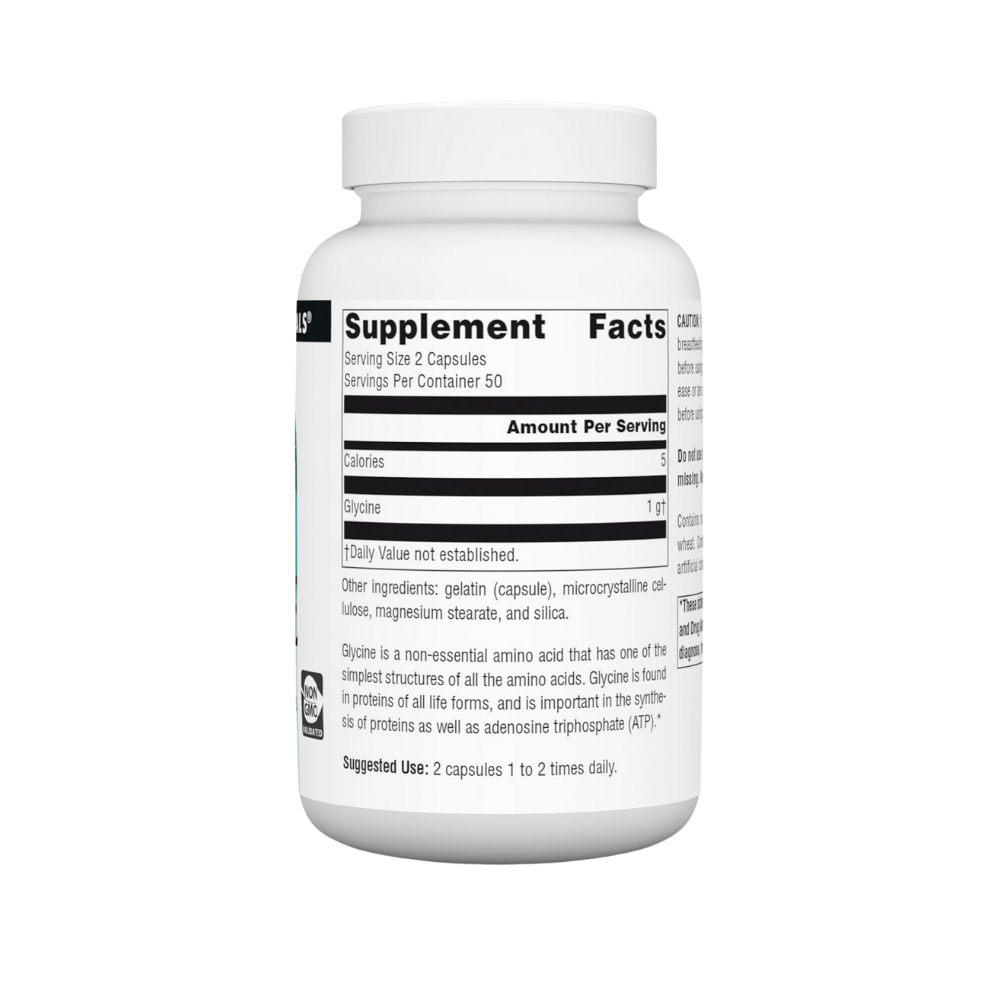 Source Naturals, Glycine, 500mg, 100 Capsules