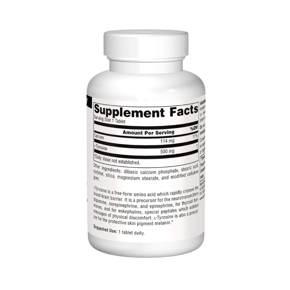 Source Naturals, L-Tyrosine, Free Form Amino Acid Supplement, 50 Tablets