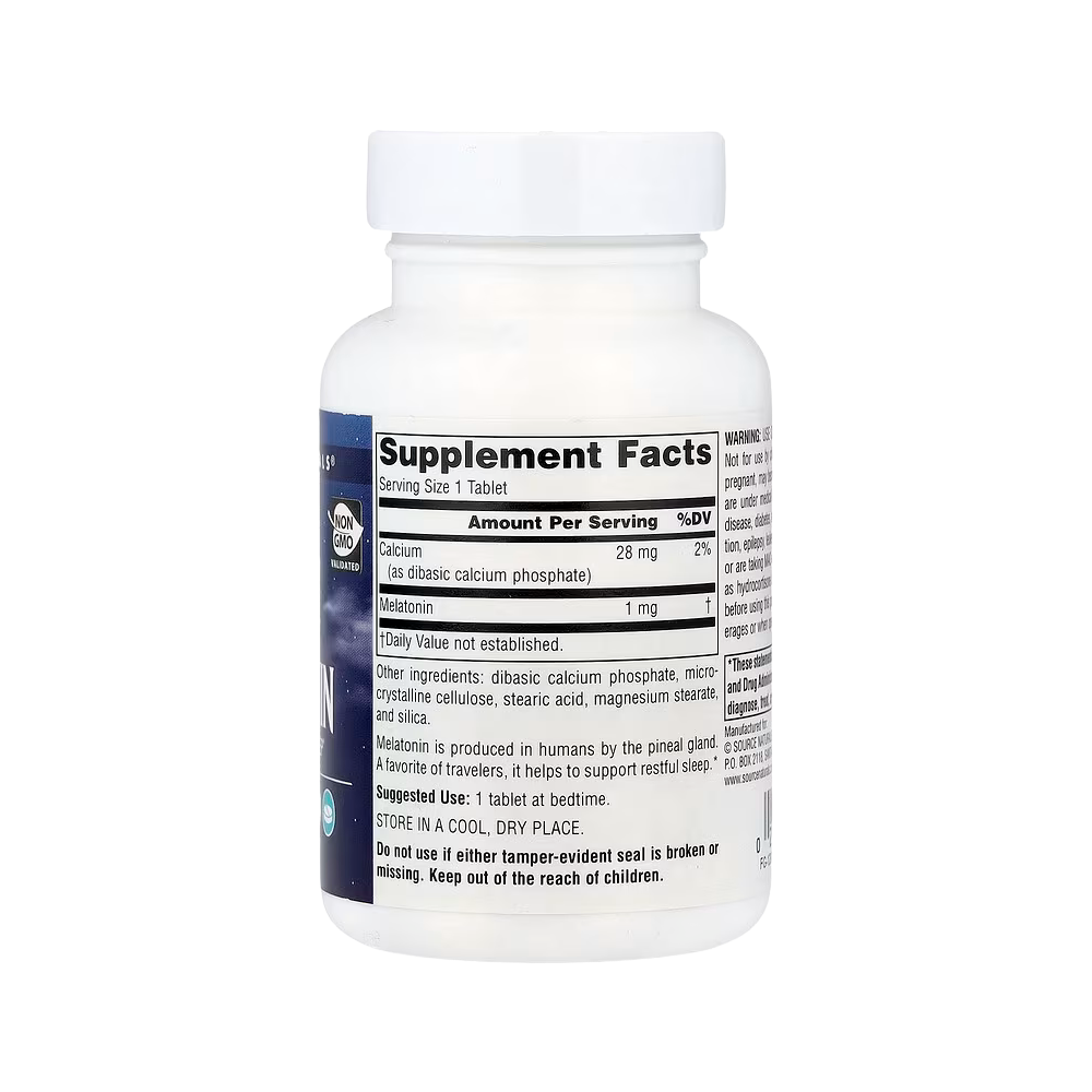 Source Naturals, Melatonin 1mg, 100 vegan capsules