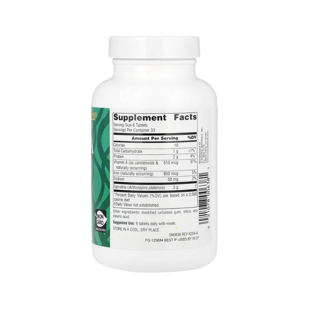 Source Naturals, Spirulina (500mg), 200 Tablets