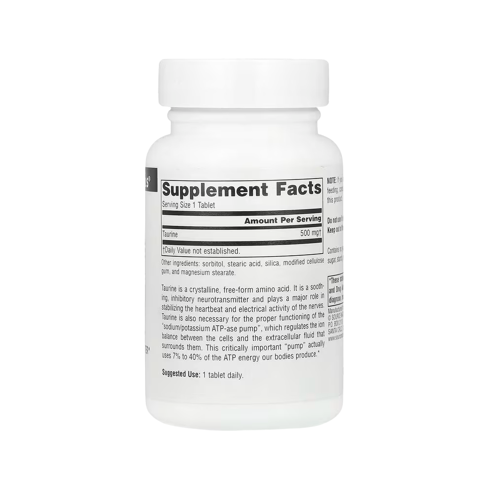 Source Naturals, Taurine, 500 mg, 60 Tablets