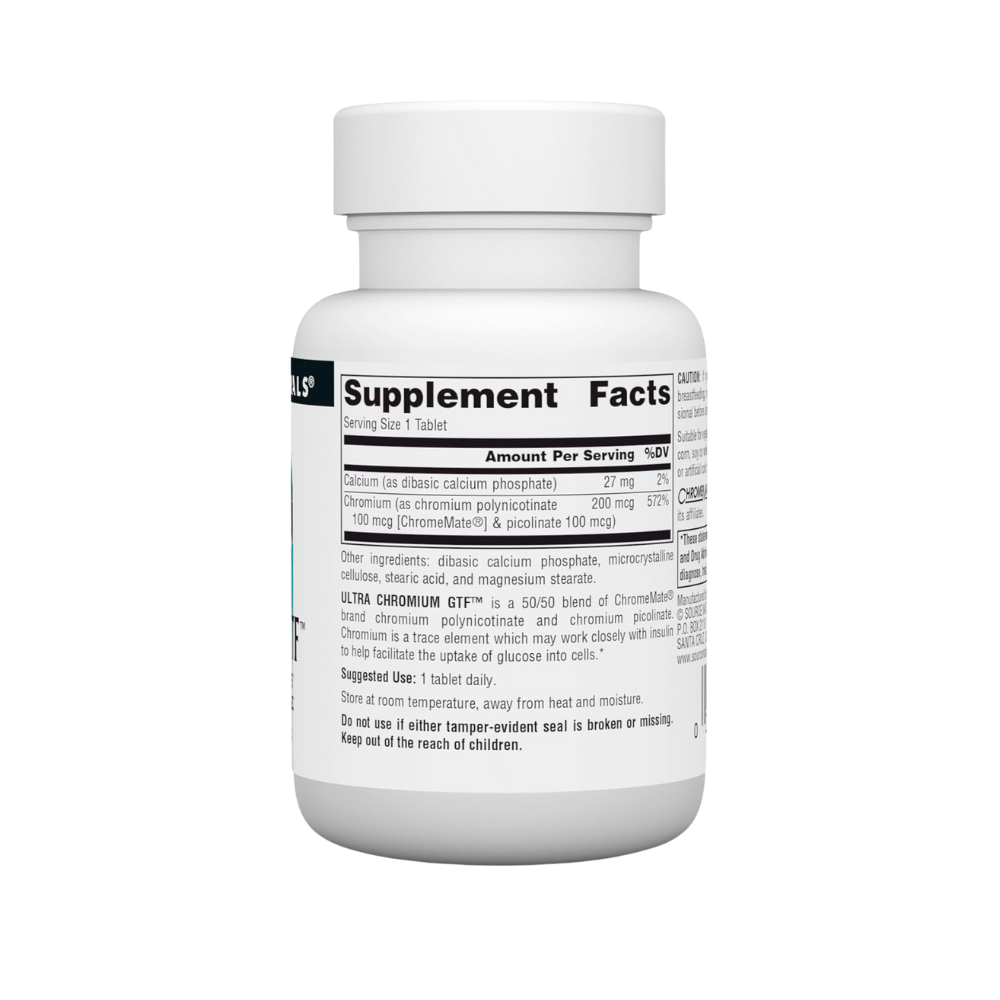 Source Naturals, Ultra Chromium GTF, Dietary Supplement, 60 tablets