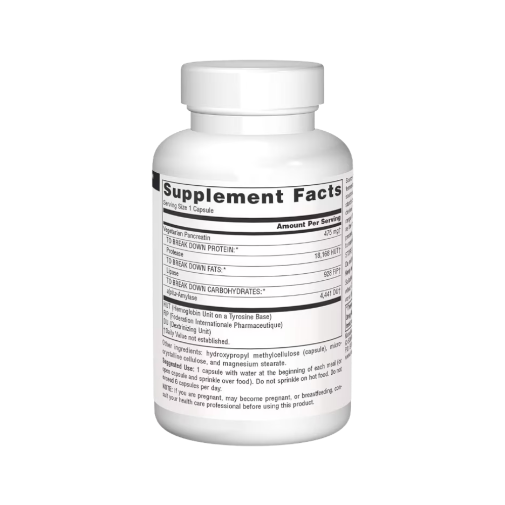 Source Naturals, Vegeratian Pancreatin, 475mg, 60 Vegetarian Capsules