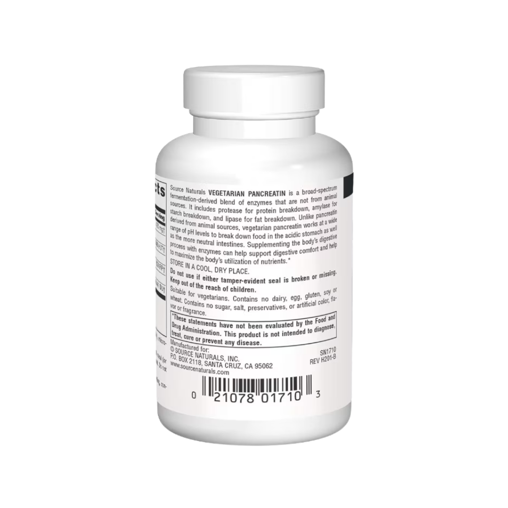 Source Naturals, Vegeratian Pancreatin, 475mg, 60 Vegetarian Capsules