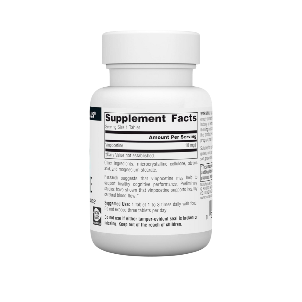 Source Naturals, Vinpocetine Tablets, Supports Cognitive Performance, 10 mg - 60 Tablets