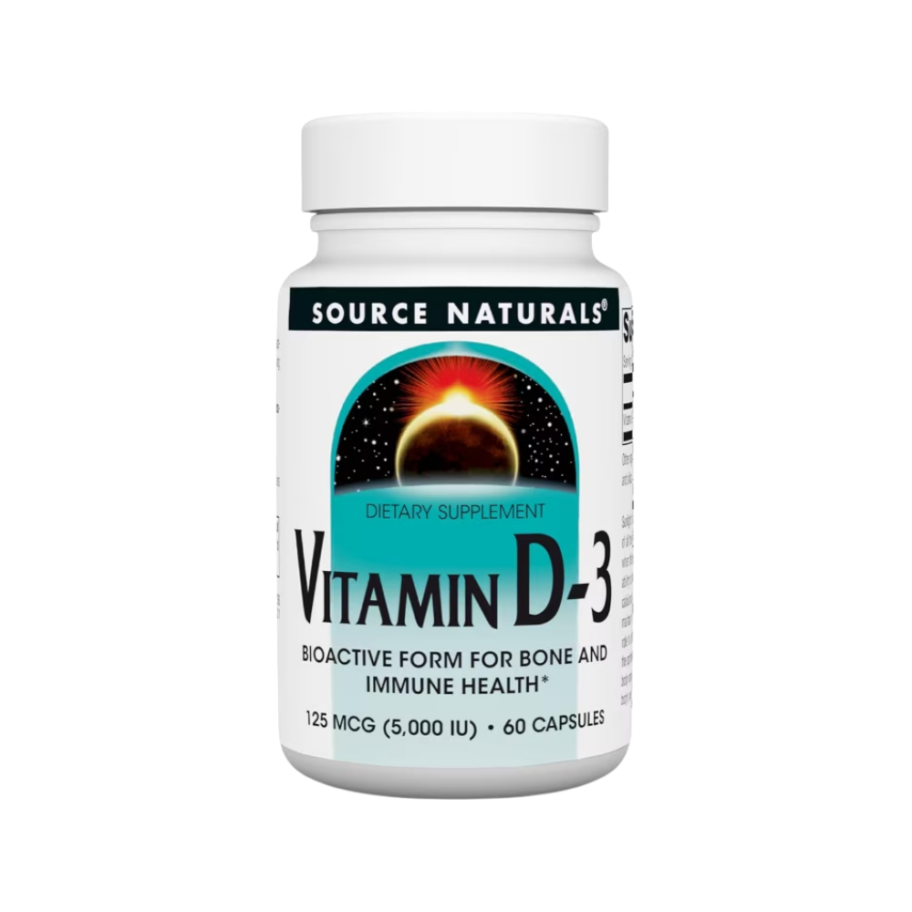 Source Naturals, Vitamin D-3, 125mcg, (5,000 IU), 60 Capsules