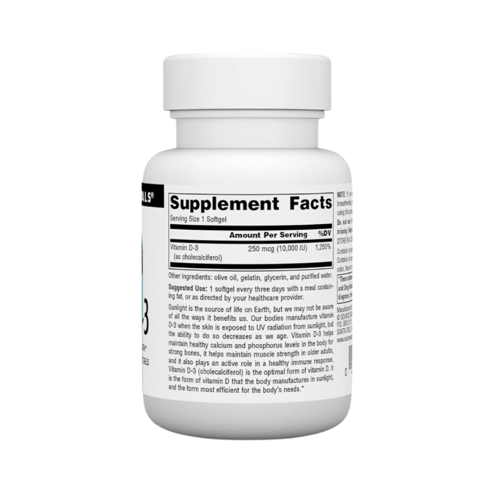 Source Natural’s, Vitamin D3, 10,000 iu, 250mcg, 60 softgels