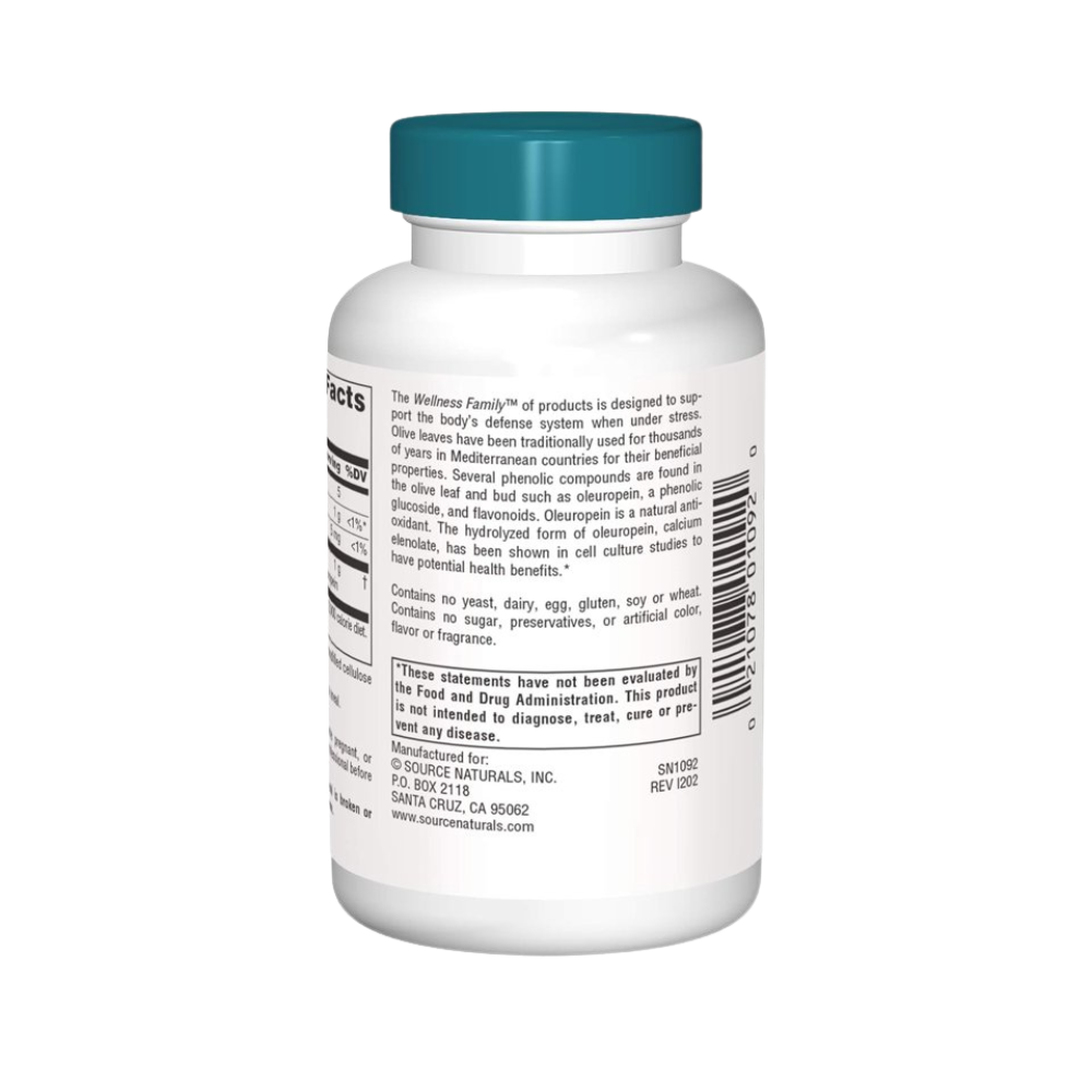 Source Naturals, Wellness Olive Leaf, 60 tablets