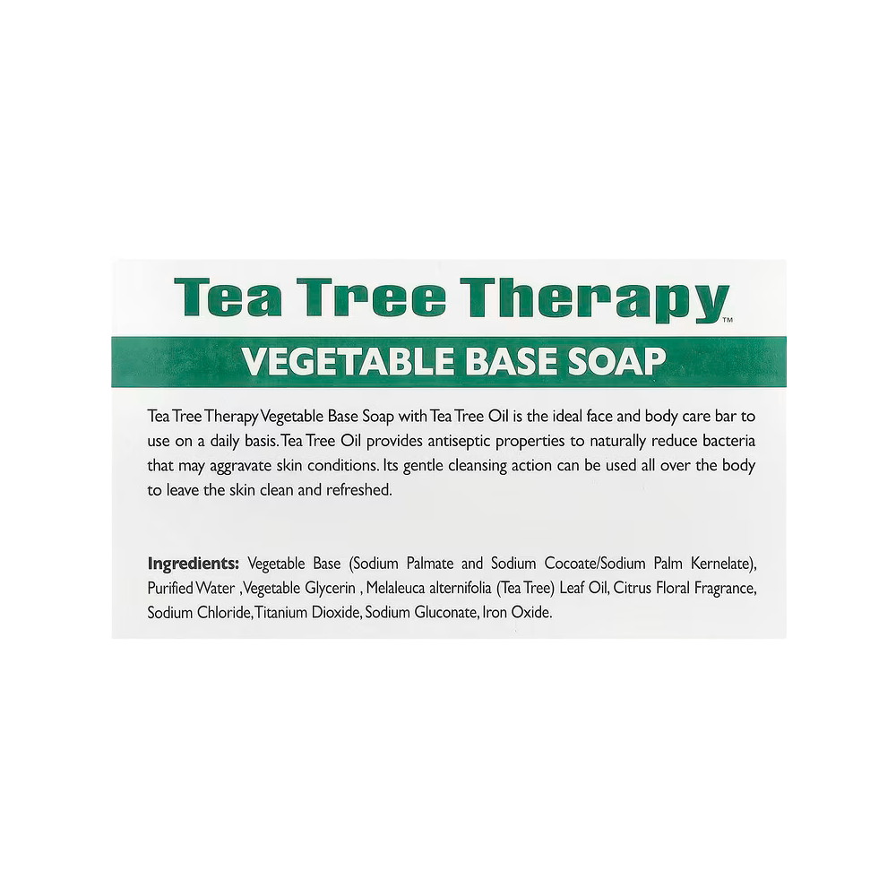 Tea Tree Therapy, Vegetable Base Bar Soap with Tea Tree Oil, 1 Bar, 3.9 oz (110g)