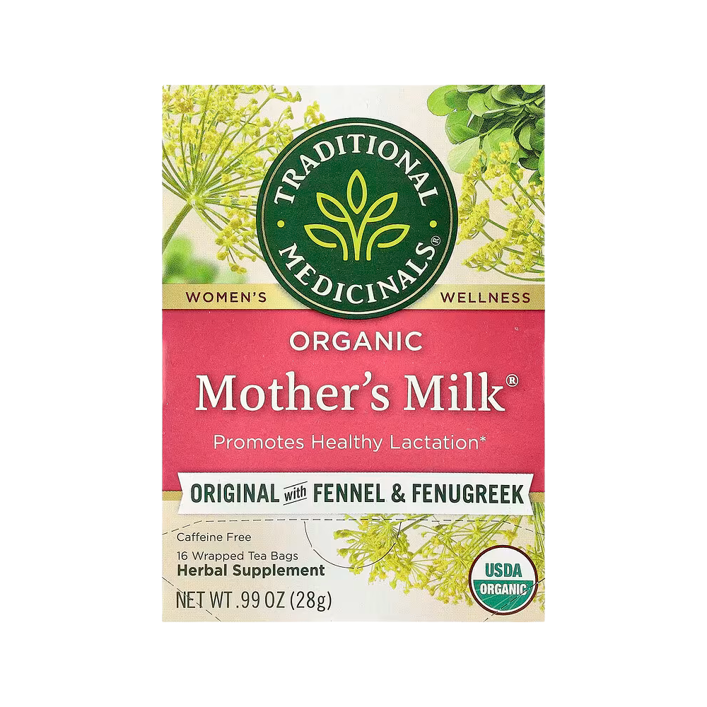 Traditional Medicinals, Organic Mother's Milk, Original with Fennel & Fenugreek, Caffeine Free, 16 Wrapped Tea Bags, 0.99 oz (28 g)