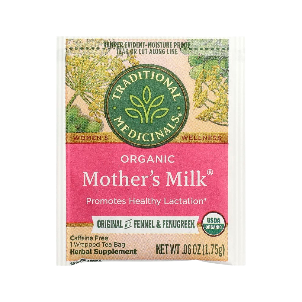 Traditional Medicinals, Organic Mother's Milk, Original with Fennel & Fenugreek, Caffeine Free, 16 Wrapped Tea Bags, 0.99 oz (28 g)
