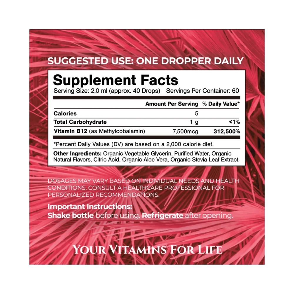 Tropical Oasis, Ultra Max B12 (7,500mcg), 4oz